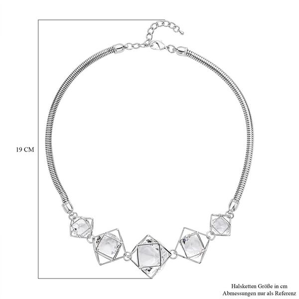 Wei&szlig;e Kristall-Halskette, 50 cm - 5 ct. image number 5