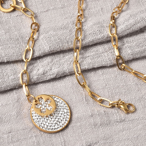 Cluster weiße Kristall-Halskette, 70 cm image number 2