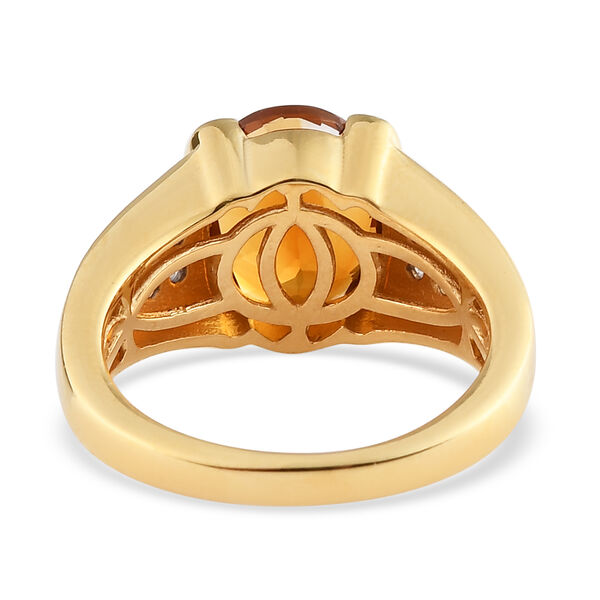 Madeira Citrin und Zirkon Ring 925 Silber vergoldet  ca. 2,82 ct image number 6