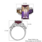 Ametrin und Mehrfarbige Edelstein-Ring, 925 Silber platiniert (Größe 16.00) ca. 10,55 ct image number 5
