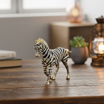 LIVMORE Zebra-Design Schmuckdose, 9x2,5x7cm, Schwarz-Wei&szlig;