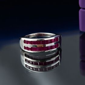 D'Joy AA Rubin Ring, 925 Silber rhodiniert - 2 ct.