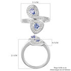 Tansanit und Zirkon Bypass Ring 925 Silber platiniert  ca. 0,93 ct image number 6