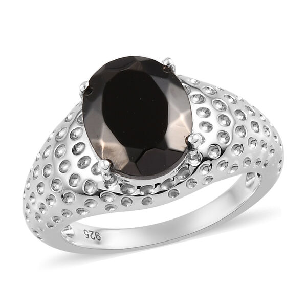 Elite Shungit Ring 925 Silber platiniert  ca. 1,61 ct image number 4