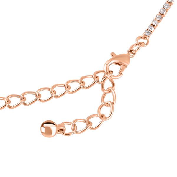 Weißer Kristall Halskette, ca. 40.5 cm, roséfarben image number 3