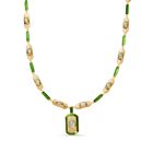 AA Natürlicher, äthiopischer Welo Opal Halskette ca. 45 cm 925 Silber 750 Gelbgold Vermeil ca. 5.10 ct