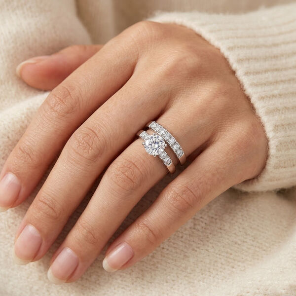 LUSTRO STELLA - Wei&szlig;er Zirkonia Ring 925 Silber rhodiniert (Gr&ouml;&szlig;e 19.00) image number 2