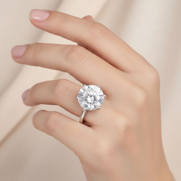 D'Joy GRA zertifizierter 120 Facetten D-VVS Moissanit Ring - 11,10 ct. image number 3