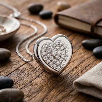 LUXURIANT SGL zertifizierter SI-GH Labor Diamant Herz-Anh&auml;nger mit 50cm Kette - 1 ct.