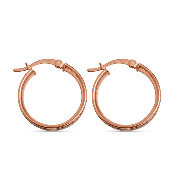 Diamantgeschliffene Creolen in ros&eacute;vergoldetem Silber image number 2