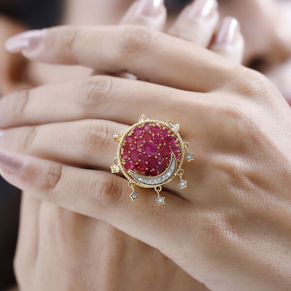 GP Celestial Dream Kollektion- afrikanischer Rubin, Zirkon und Saphir-Ring- 5,56 ct. image number 3