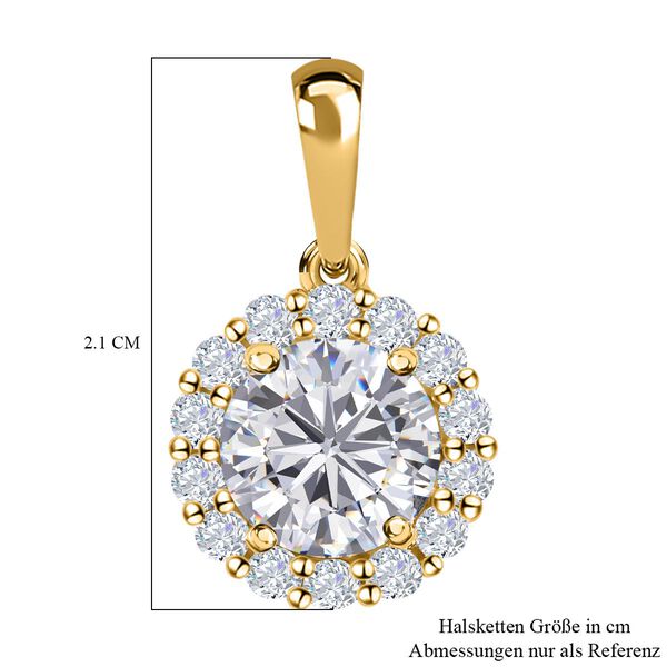 Weißer Zirkonia-Anhänger, 925 Silber vergoldet ca. 4,36 ct image number 6