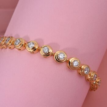 Lab Grown Diamant SI-GH Armband ca. 19 cm 925 Silber Vergoldet ca. 2.97 ct