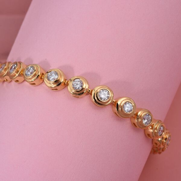 Lab Grown Diamant SI-GH Armband ca. 19 cm 925 Silber Vergoldet ca. 2.97 ct image number 2