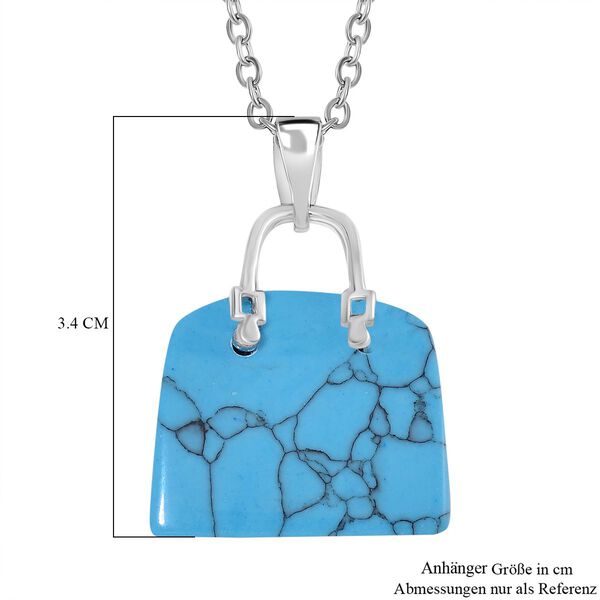 Blauer Howlit Anh&auml;nger mit 50+5cm Kette - 50 ct. image number 6