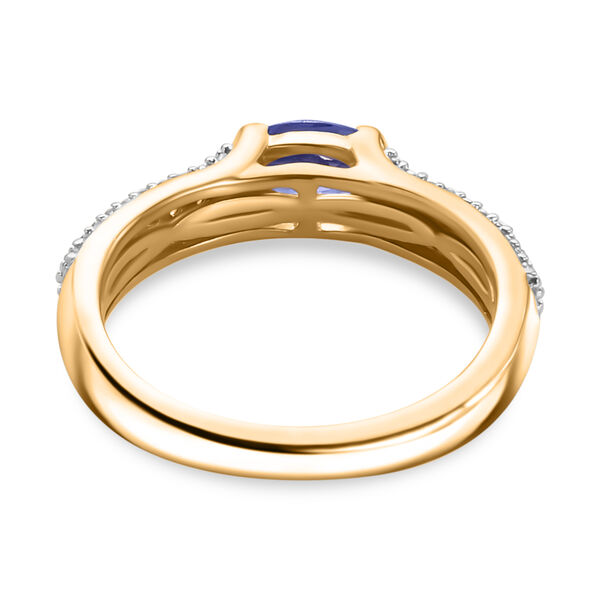 AA Tansanit und Zirkon-Ring, 925 Silber Gelbgold Vermeil  ca. 0,86 ct image number 6