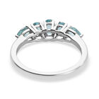 Paraiba-Topas 5 Stein Ring 925 Silber Platin-Überzug image number 5
