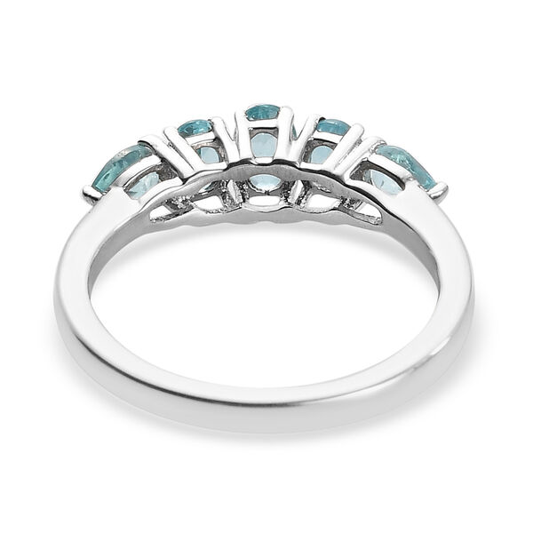 Paraiba-Topas 5 Stein Ring 925 Silber Platin-&Uuml;berzug image number 6
