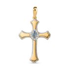 Alexandrit, Weißer Zirkon Anhänger 925 Silber 750 Gelbgold Vermeil ca. 0,41 ct.