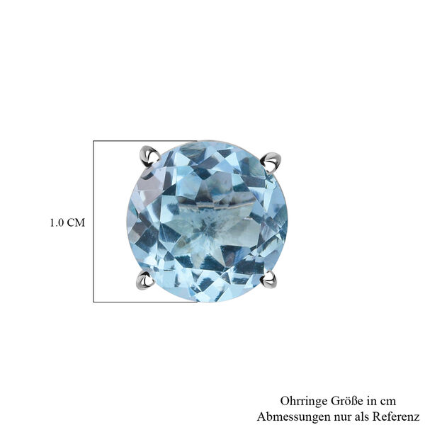 Himmelblaue Topas-Ohrringe, 925 Silber ca. 6,50 ct image number 4
