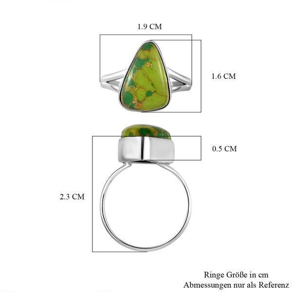 Gr&uuml;ner Mojave T&uuml;rkis-Ring, 925 Silber  ca. 5,22 ct image number 7