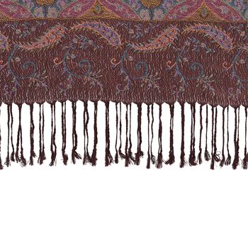 Schal mit Paisley-Muster und Fransen, 70x180cm, Beige