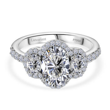 LUXURIANT DIAMOND - Lab Grown Diamant VS-EF IGI zertifiziert Ring, 950 Platin (Gr&ouml;&szlig;e 17.00) ca. 2.50 ct
