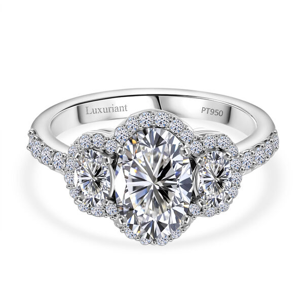 LUXURIANT DIAMOND - Lab Grown Diamant VS-EF IGI zertifiziert Ring, 950 Platin (Gr&ouml;&szlig;e 17.00) ca. 2.50 ct