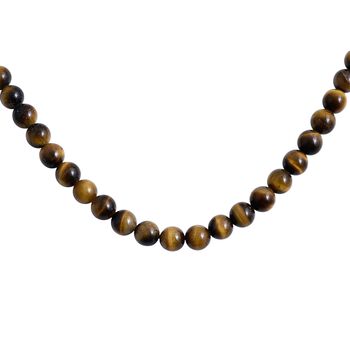 Tigerauge Halskette ca. 45 cm 316L Edelstahl ca. 200.00 ct