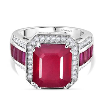 D'Joy AA Afrikanischer Rubin und Moissanit Ring - 12,29 ct.