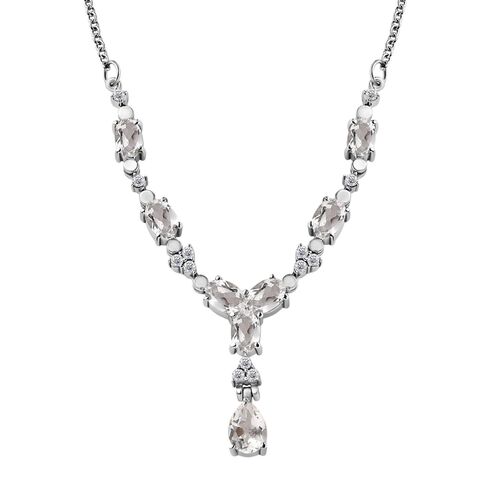 Weißer Topas Halskette ca. 45 cm Edelstahl ca. 5.01 ct image number 0