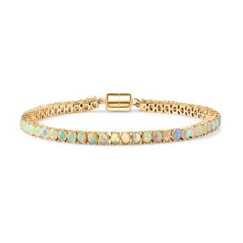 D'Joy AA &auml;thiopisches Welo Opal 19cm Armband, 925 Silber 750 Gelbgold Vermeil - 6 ct.