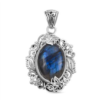 Royal Bali Kollektion - Labradorit Anh&auml;nger, 925 Silber, ca. 15.60 ct