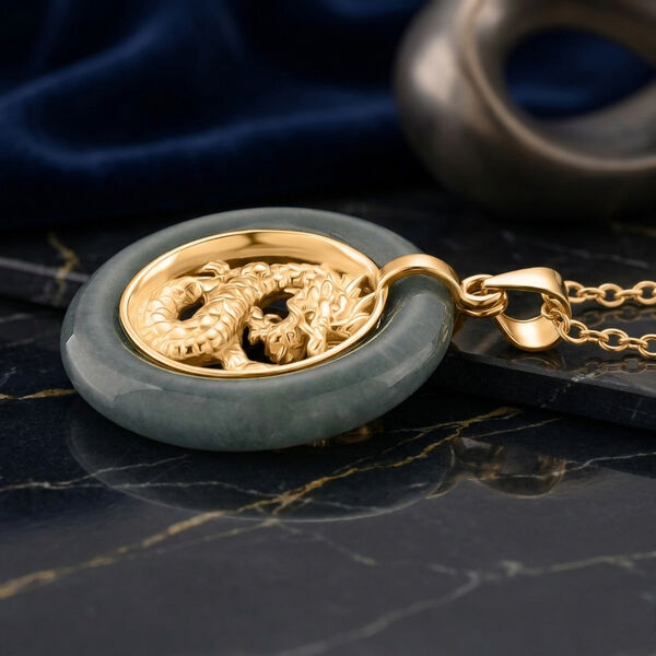 Nat&uuml;rlicher Olmek Jadeit Anh&auml;nger mit 50cm Kette - 6 ct. image number 2