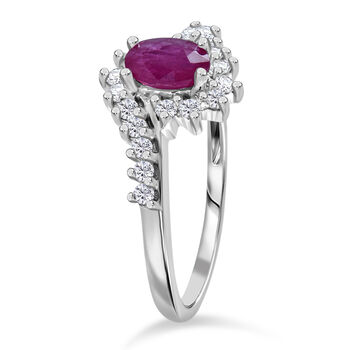 AA Montepuez Rubin und Zirkon Ring - 1,07 ct.