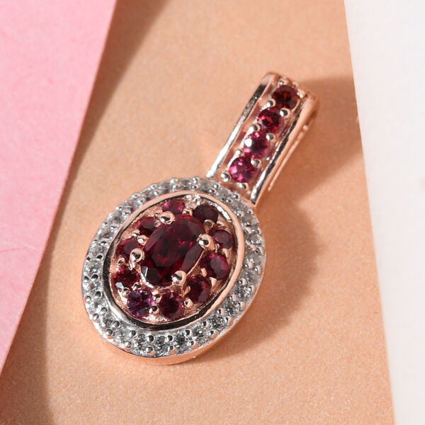 Anthill Granat und Zirkon Anh&auml;nger 925 Silber ros&eacute;vergoldet ca. 0,87 ct image number 3