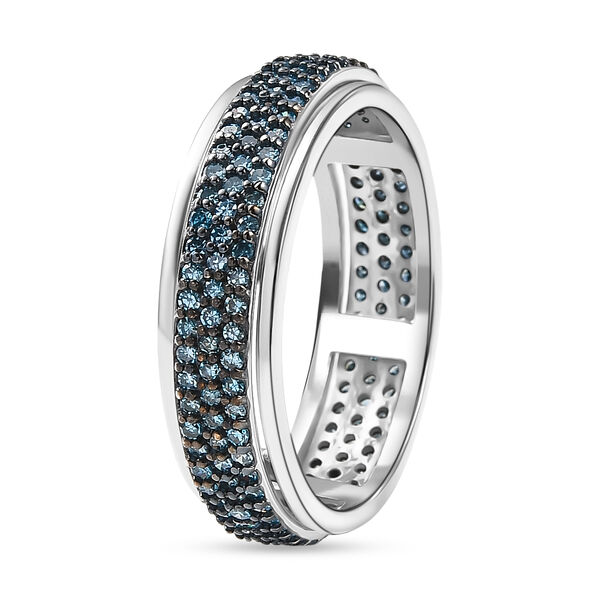 LUXURIANT DIAMOND - Lab Grown Blauer Diamant SI-GH SGL zertifiziert Ring 925 Silber rhodiniert (Gr&ouml;&szlig;e 21.00) ca. 1,00 ct image number 5