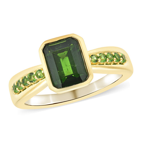 Nat&uuml;rlicher Chromdiopsid-Ring, 925 Silber vergoldet  ca. 1,88 ct image number 4