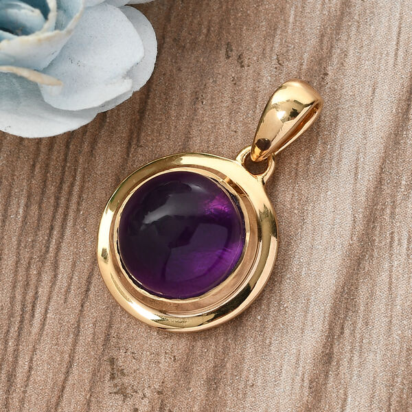 Afrikanischer Amethyst Chakra Anh&auml;nger 925 Silber vergoldet ca. 5,27 ct image number 2