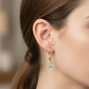 LUXURIANT SGL zertifizierte VS-GH Labor Oval-Diamant Ohrringe, 925 Silber 750 Gelbgold Vermeil - 1 ct.