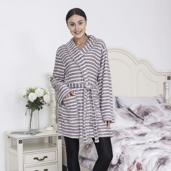 Bedruckter Flanell Plüsch-Bademantel image number 2