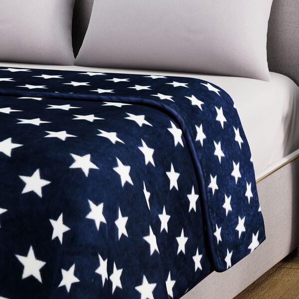 Bedruckte Flanell-Decke, gestrickt, rot image number 2