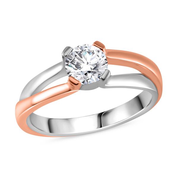 Zweifarbiger Moissanit-Ring - 0,80 ct