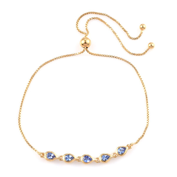 Tansanit Armband 26.75 cm 925 Silber vergoldet ca. 0,83 ct