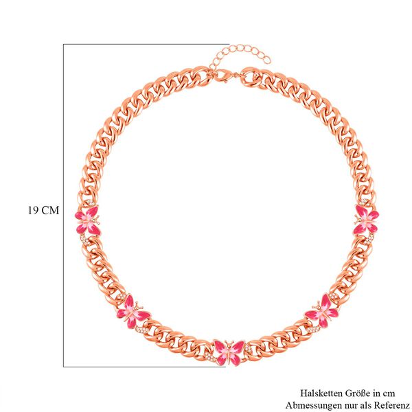 Butterfly Effect rosa emaillierte Halskette image number 5