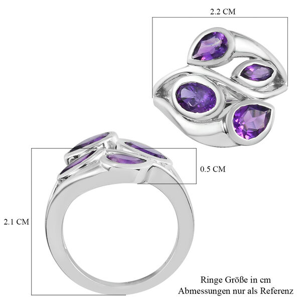 Afrikanischer Amethyst Ring Messing platiniert  ca. 1,74 ct image number 7