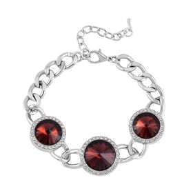 Glas, Weißer Kristall Armband ca. 19 cm+ 5 cm Extender