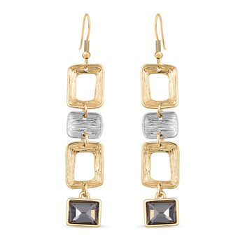 Geometrische Kristall-Ohringe in Gold- und Silberton