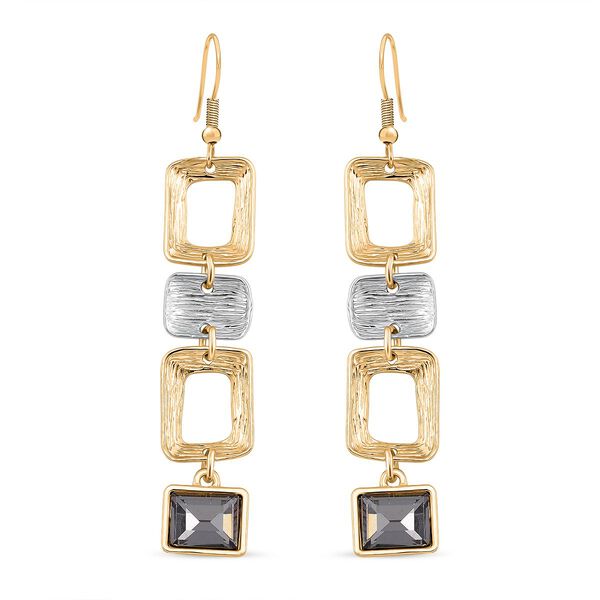 Geometrische Kristall-Ohringe in Gold- und Silberton