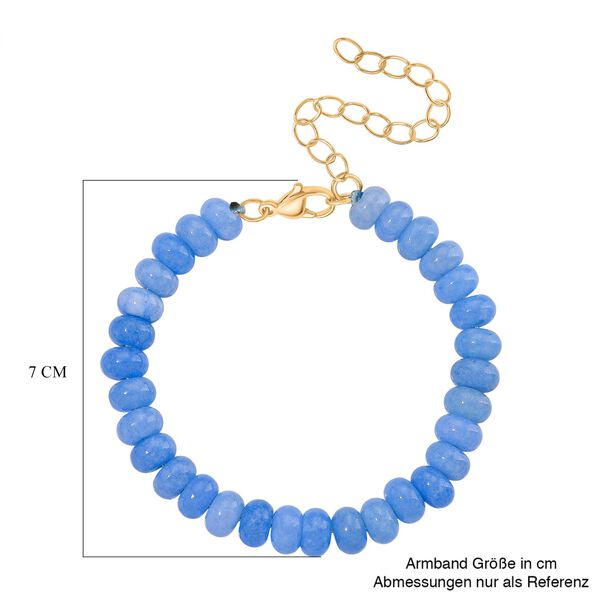 Blaue Quarzit 45+5cm Halskette und 17+5cm Armband image number 13